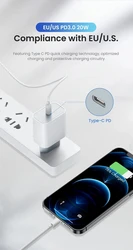 מתאם חשמלי מהיר 20W PD USB-C לאייפון 14 13 12 11 Pro Max עם טעינה מהירה מסוג USB Type C לקיר X XS XR 7 8 6 Plus כבל