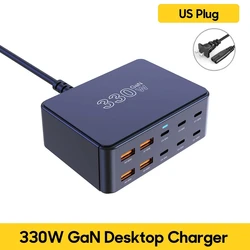 מטען 800W USB C GaN 100W PD3.0 PPS QC3.0 תחנת טעינה מהירה מרובה פורטים עבור iPhone 15 16 Samsung Macbook Pro מחשבים ניידים טאבלטים