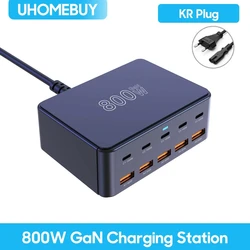מטען 800W USB C GaN 100W PD3.0 PPS QC3.0 תחנת טעינה מהירה מרובה פורטים עבור iPhone 15 16 Samsung Macbook Pro מחשבים ניידים טאבלטים