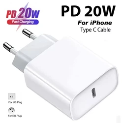 מתאם חשמלי מהיר 20W PD USB-C לאייפון 14 13 12 11 Pro Max עם טעינה מהירה מסוג USB Type C לקיר X XS XR 7 8 6 Plus כבל